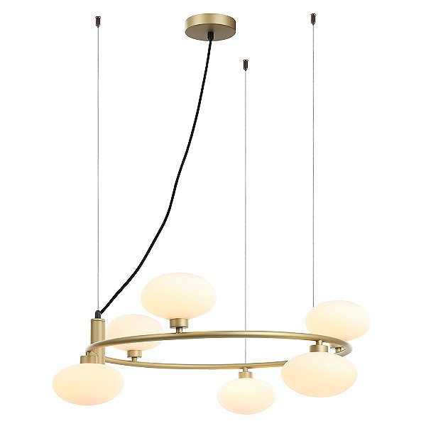 Pendente Samba Dourado Branco (D)60Cm 6xG9 | HL012M