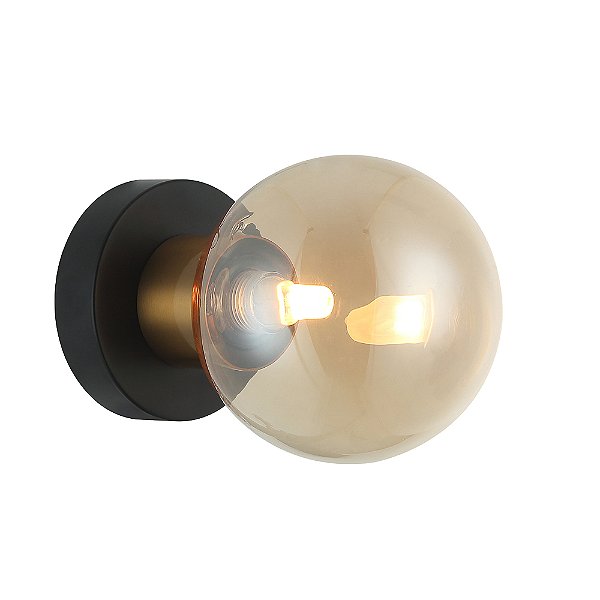 Arandela Tutu Preto E Dourado (C)17,5Cm (L)12Cm | HL028