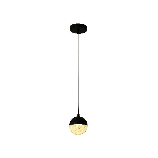 Pendente Media Luna Preto (D)12Cm (A)13.5Cm 6W 3000K | HM003B