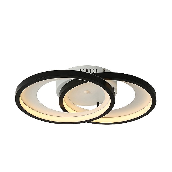 Plafon Loop Preto Branco (C)32Cm (L)47Cm 40W 3000K | HM007WB