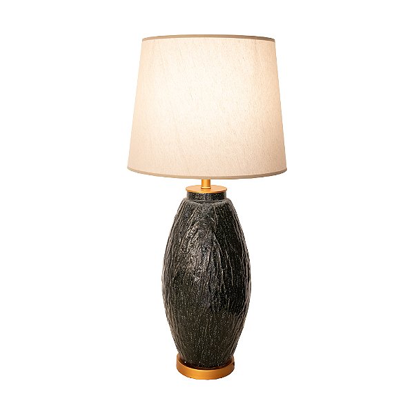 Base Abajur Artisano Dourado E Azul (D)24Cm (A)62Cm | HR003