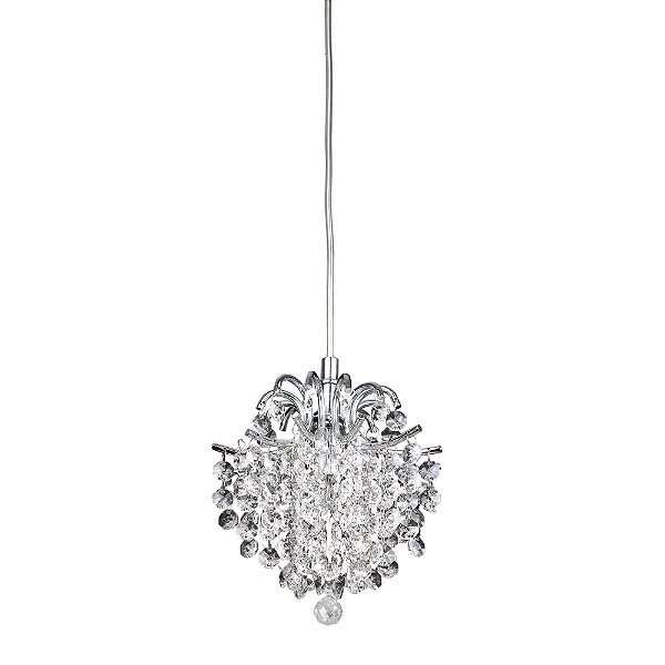 Pendente Fiore Cromado Transp (D)16Cm (A)18Cm 1xG9 | HU2106