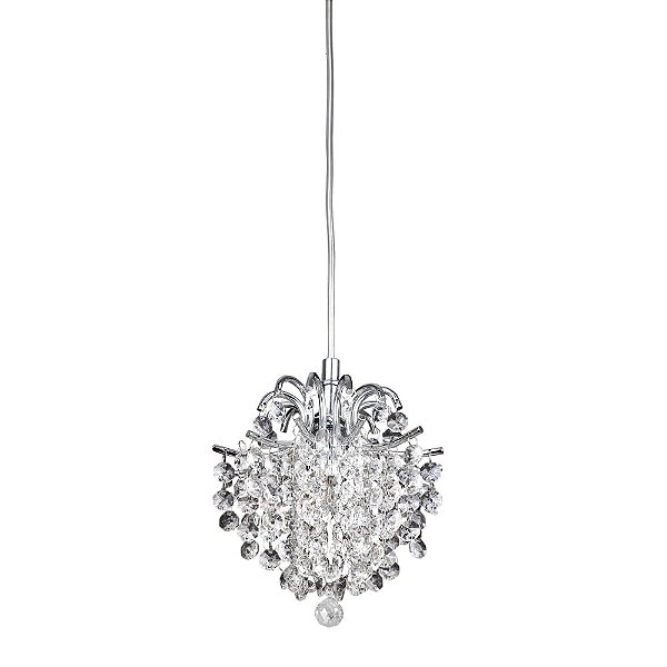 Pendente Fiore Cromado Transparente (D)26Cm (A)24Cm 1xG9| HU2107