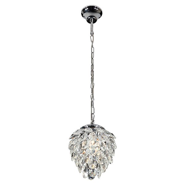 Pendente Nut Cromado Transp (D)23Cm (A)28Cm 2xG9 | HU2173