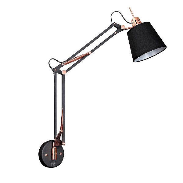 Arandela Scope Preto E Cobre (D)15Cm (A)67Cm | HU5001B