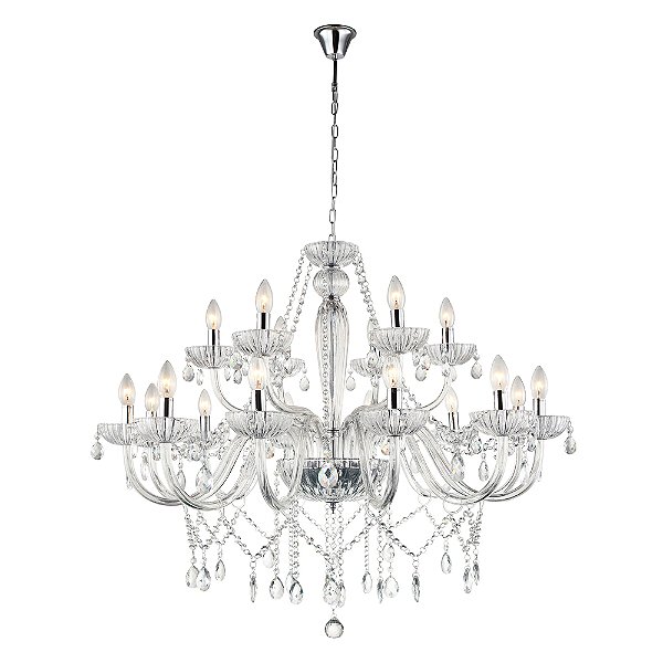 Lustre Anjou Cromado Transp (D)82Cm (A)100Cm 18Xe14 | JF118C