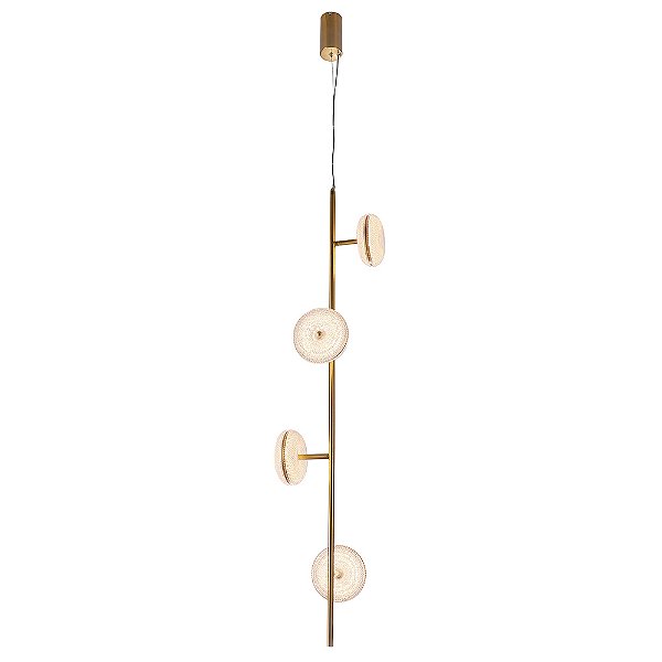 Pendente Dendê Dourado Vidro Fosco (A)122.5Cm 2400K | JJ020
