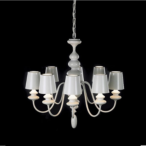 Lustre Metal Branco 80Cm X 60Cm  8Xg9 | KL009W