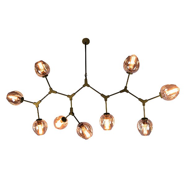 Pendente Orbe Dourado Champanhe (C)150Cm 9xE27 | KY001LG
