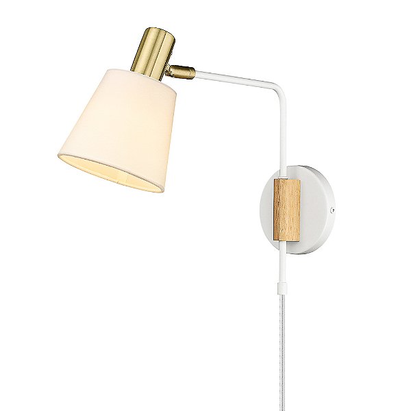 Arandela Pipe Dourado E Branco (D)12Cm (A)31Cm | ME005W