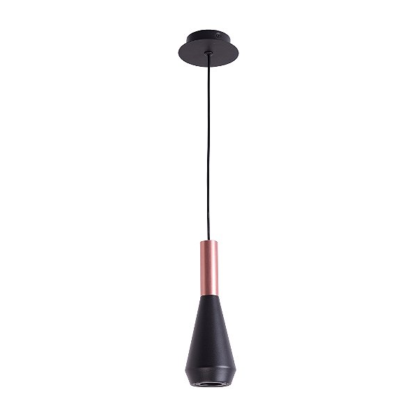 Pendente Pituco Rose Gold Preto (D)9Cm 1xGU10 | ML016B