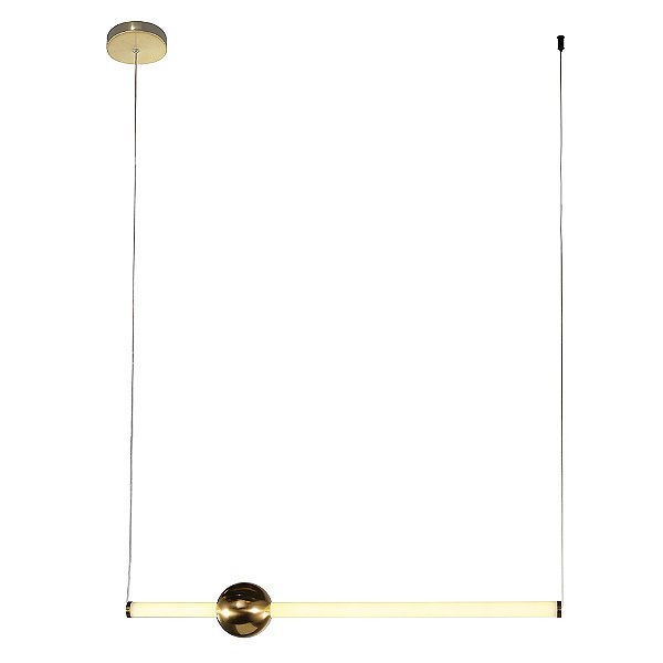 Pendente Bossa Nova Dourado Branco 90Cm 20W 3000K | OC006