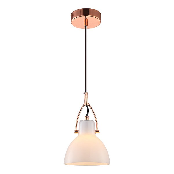 Pendente Bar Cobre Branco Vidro (D)14Cm (A)22Cm | OP057A