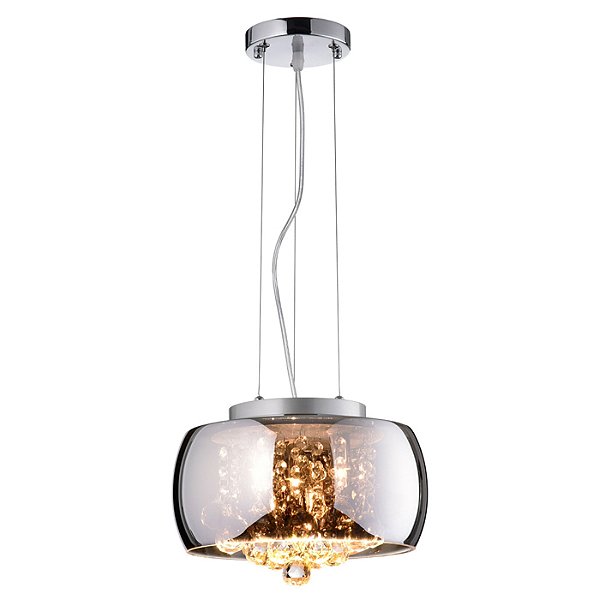 Pendente Plafon Soho Cromado Transp (D)28Cm 3xG9 | PD005CR