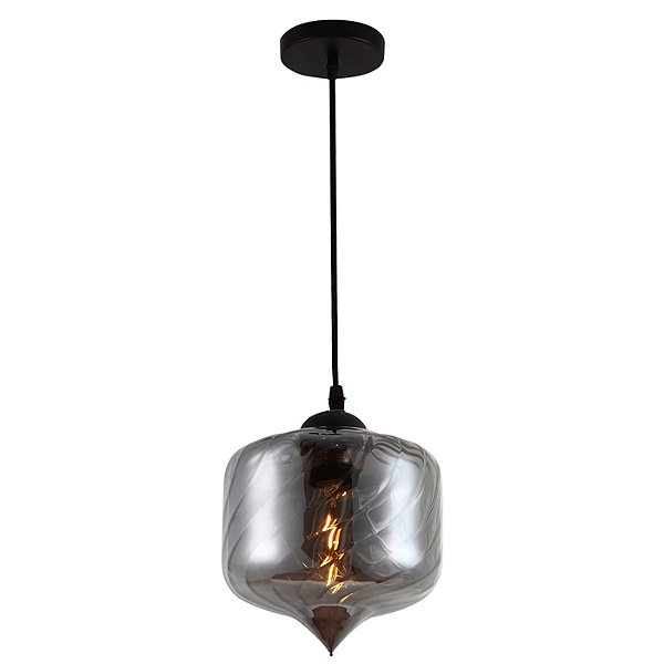 Pendente Hanoi Preto Fume 18Cm x 21,5Cm 1xG9 | PD016S