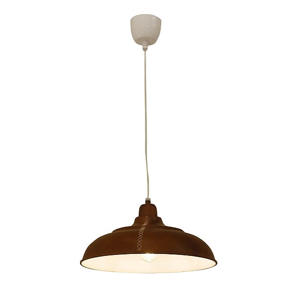 Pendente Kanpur Marrom E Branco 38Cm X 12Cm 1xE27 | PEI0009MA