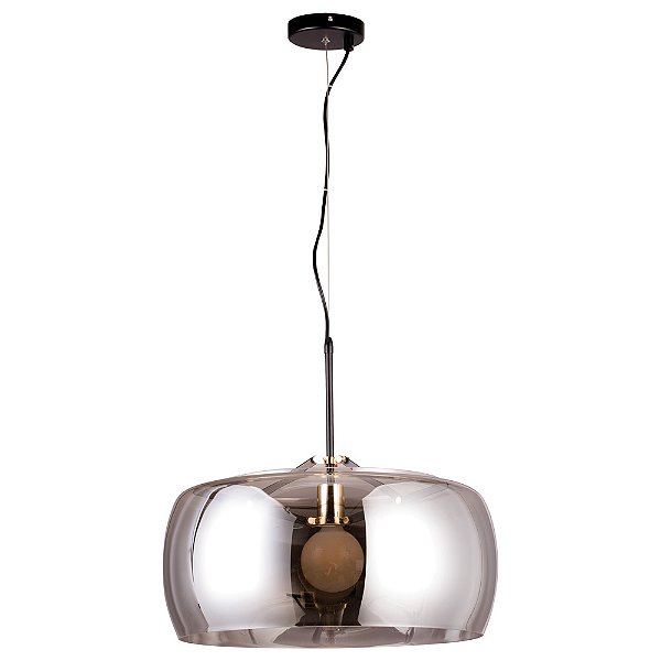 Pendente Nobu Preto Dourado Fume 50cm 1xA60 | RE003BS