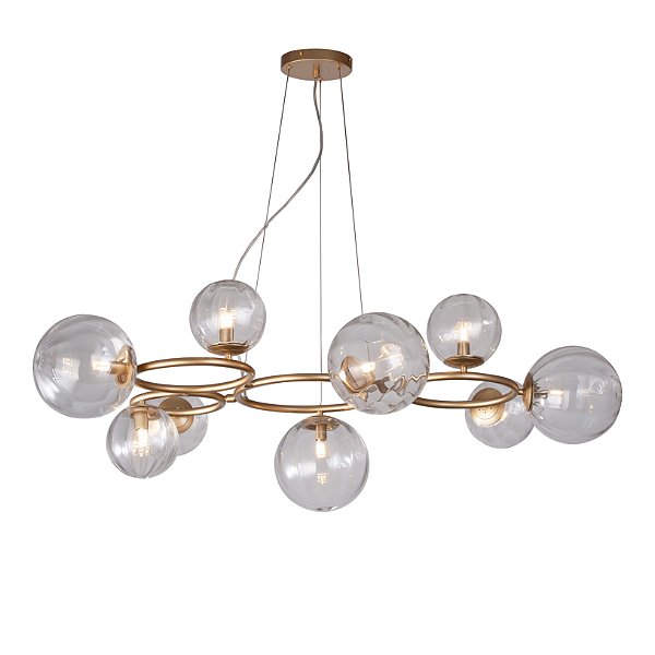 Pendente Oxala Dourado Transp (C)110cm (L)86cm 9xG9 | RE010L