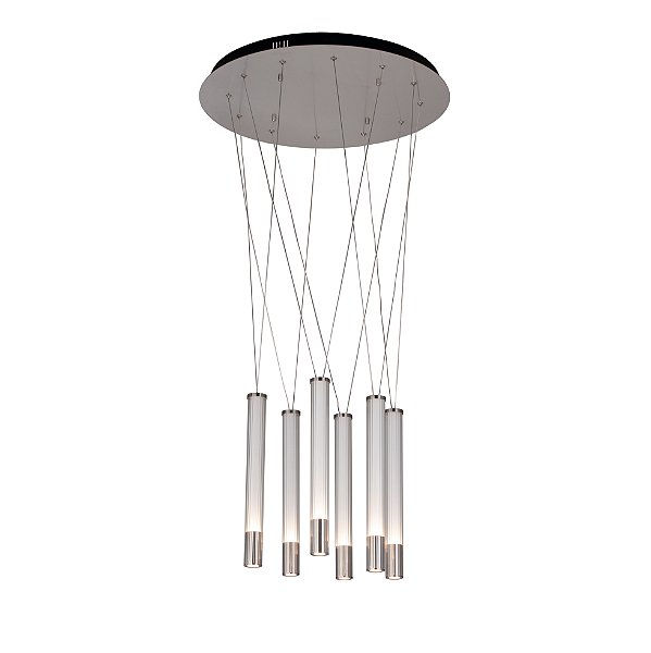 Pendente Água Nickel Transparente (A)38.5Cm 6X7W 3000K | RE015L