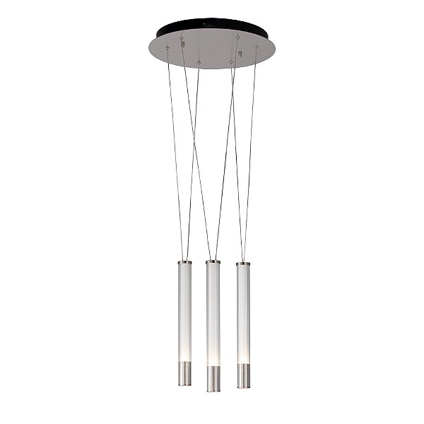 Pendente Água Nickel Transparente (A)38.5Cm 3X7W 3000K | RE015M