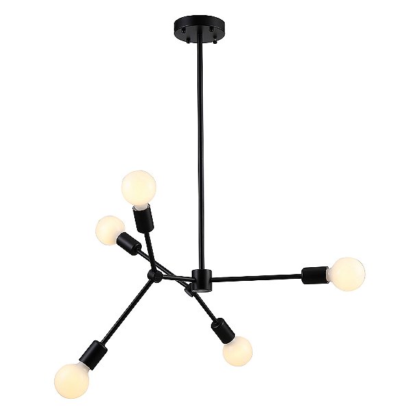 Pendente Leblon Preto (D)60Cm (A)118Cm 5xE27 | RM001B