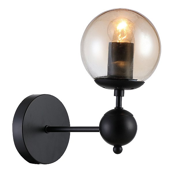 Arandela Orbe Preto Bolinha Clássico (D)24cm | RM005B