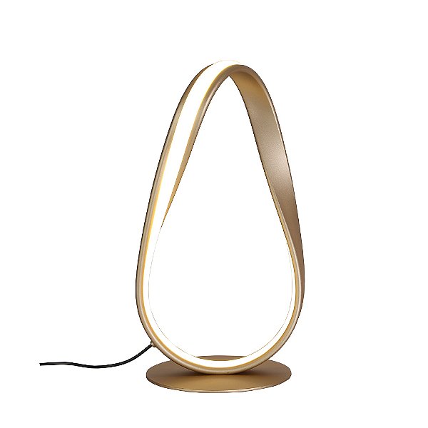 Abajur Flow Dourado E Branco (A)38Cm 12W 3000K | SB006G