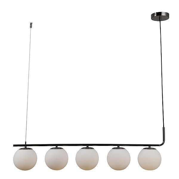 Pendente Petit Poa Cromo Negro (C)98Cm (A)28Cm 5xE27 | SQ002B