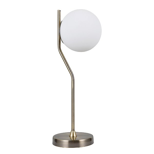 Abajur Viva French Gold E Branco Bolinha (A)49cm | SQ007