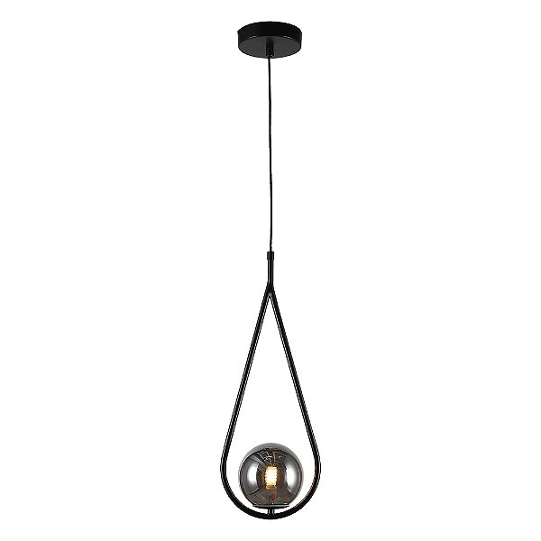 Pendente Pingo Preto Fume (D)18Cm (A)30Cm 1xG9 | TR001B