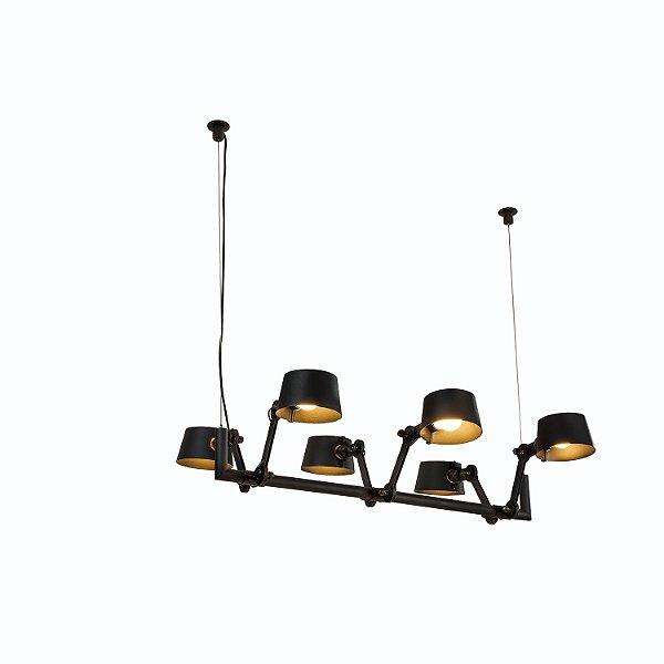 Pendente Skopo Preto (C)100Cm (L)70Cm 6xE27 | WN007