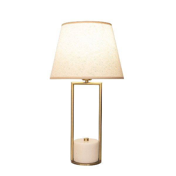 Base Abajur Veneto Bronze Branco (D)12.5Cm (A)39.6Cm | WR001