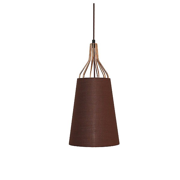 Pendente Lan Cobre e Marrom D 23Cm X 48Cm 1xE27 | XN008