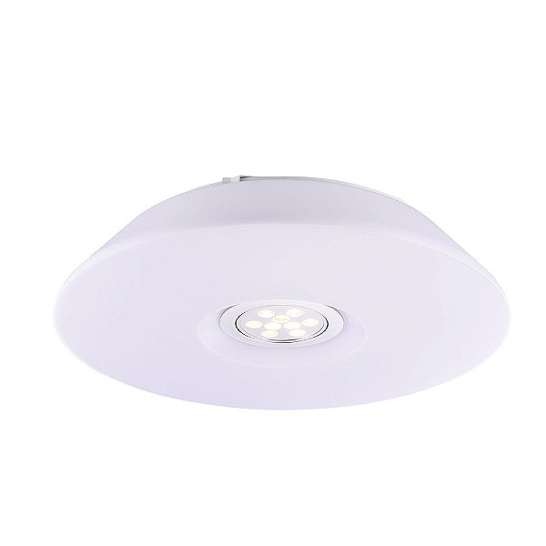 Plafon Metal Branco Vidro (D)49cm 1x9W | ZU001