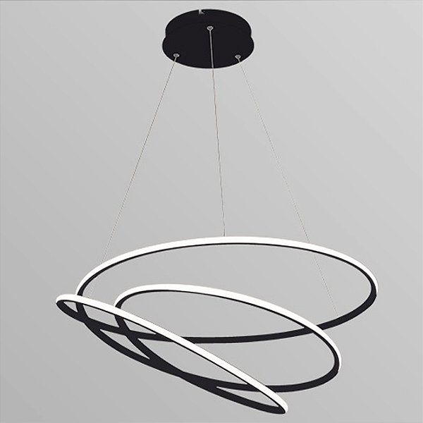 Pendente Led Espiral Opus DN34317 Preto Ø73 x 300 x Ø22cm