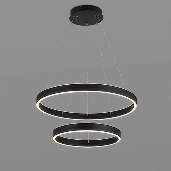 Pendente Led Halo Double Opus DN34478 Preto Ø60 x 300 x 26cm