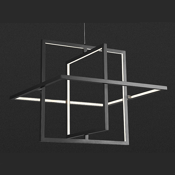 Pendente Led Gravity Opus DN38780 Preto 500 x 410 x 500mm