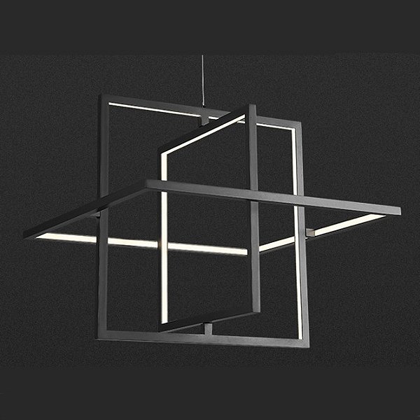 Pendente Led Gravity Opus DN38780 Preto 500 x 410 x 500mm