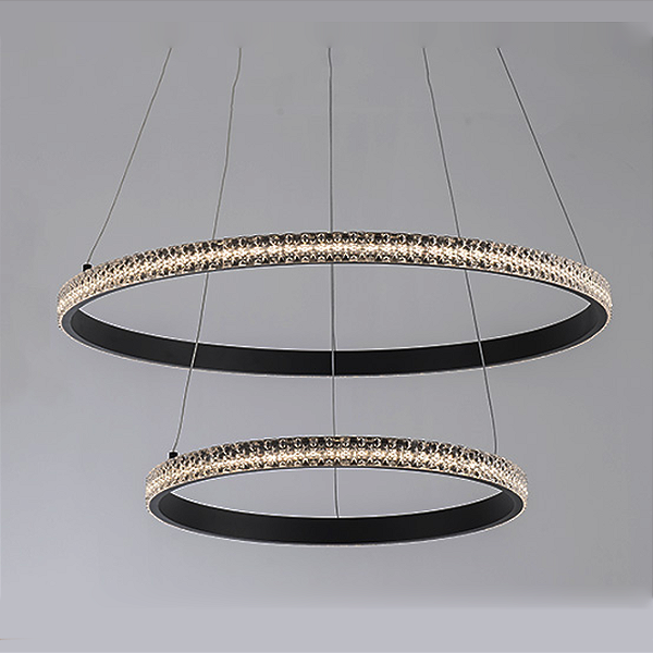 Pendente Led Quartzo Opus 51w DN82284 Preto (D)60cm e (d)40cm