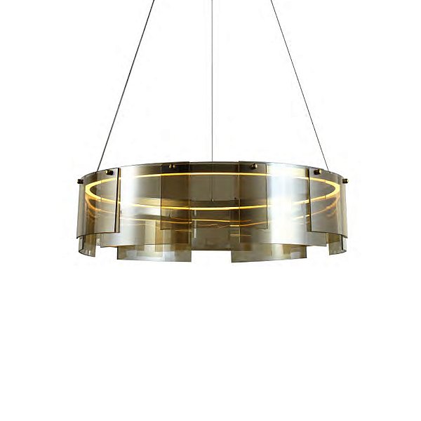 Pendente Gonna Champanhe Vidro Curvo (D)60cm | GON1PD01DR060