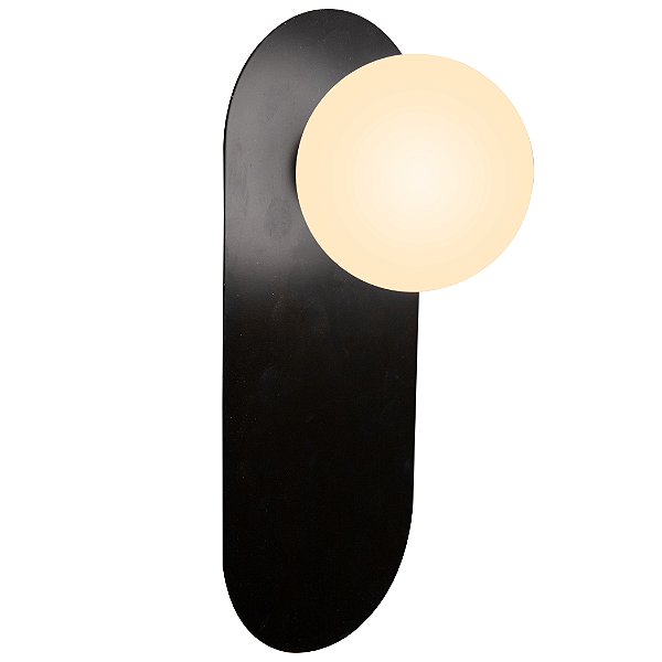 Arandela Lacrosse Preto Vidro Opalino G9 | LAC1AR01PT022