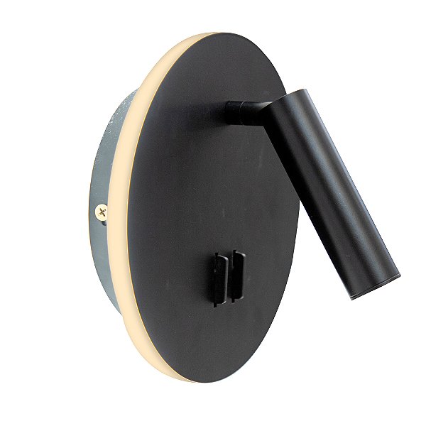 Arandela Skoop Preto 10W Cabeceira Quarto | SKO2AR01PT015
