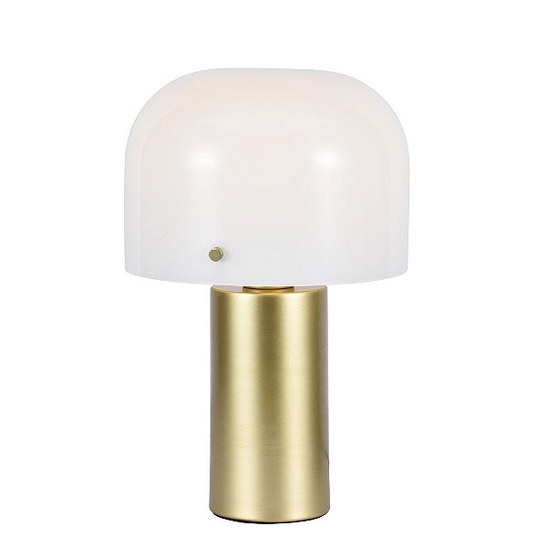 Abajur Pilz Dourado Branco (D)24cm (A)35cm E27 | PIL1AB01DR024