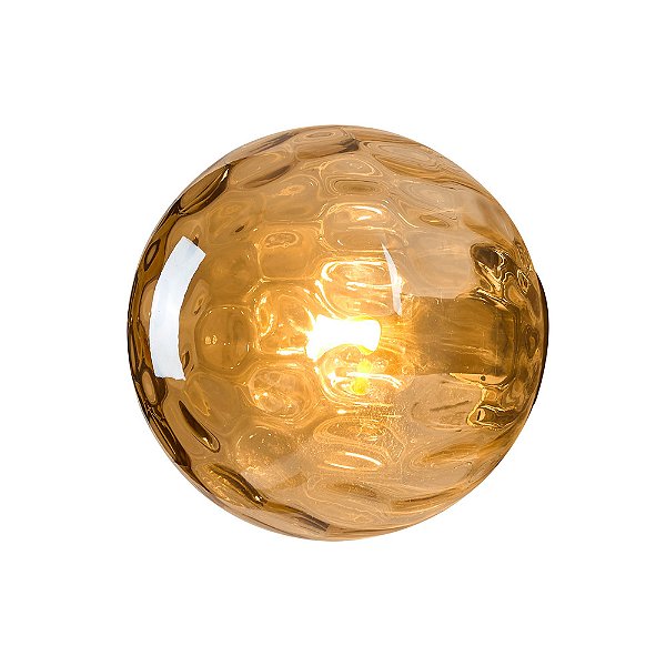 Mini Arandela Blomma Vidro Ambar Dourado G9 | BLO1AR01AB012
