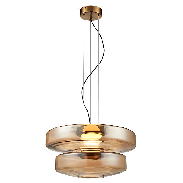 Pendente Artsy Vidro Ambar Dourado (D)45cm Led 7W 3000K | ART2PD01AB045