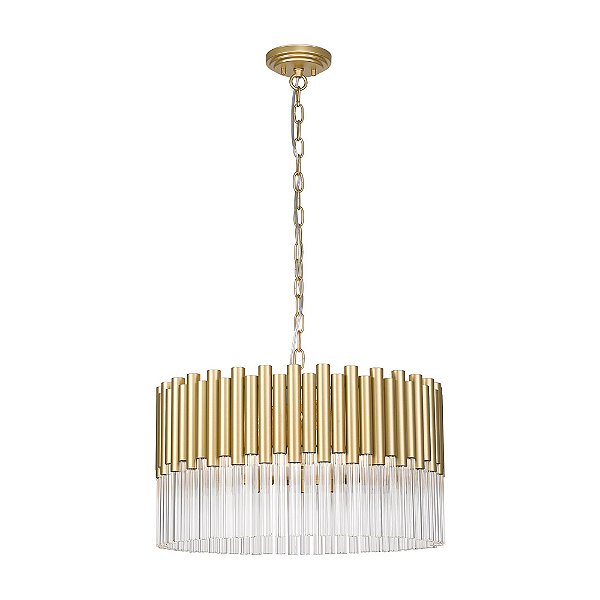 Lustre Pendente Maya Vidro Dourado (D)49,5cm (A)27cm G9 | MAY1PD01TR050