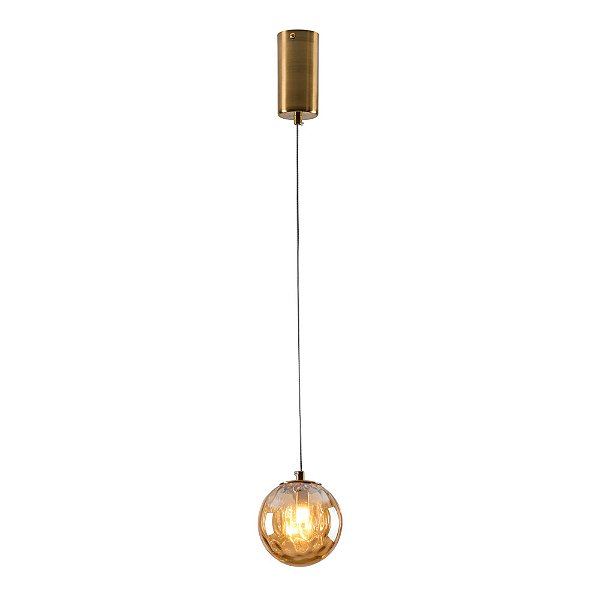 Pendente Blomma Vidro Ambar Dourado Bola (D)12cm G9 | BLO1PD01AB012