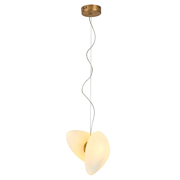 Pendente Boulder Branco Dourado (A)18cm Led 8W 3000K | BOU1PD01BR022
