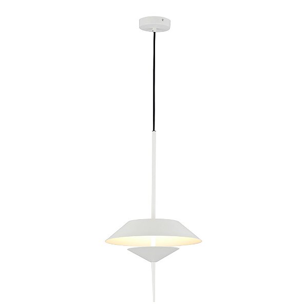 Pendente Flugo Branco (D)30cm (A)50cm Led 10W 3000K | FLU1PD01BR030