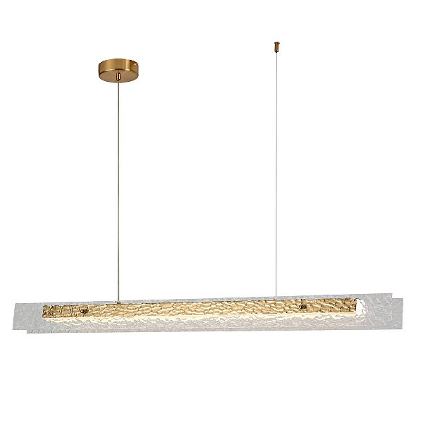 Pendente Macchiato Linear Vidro Martelado Dourado (C)120cm 20W 2700K | MAC1PD01TR120